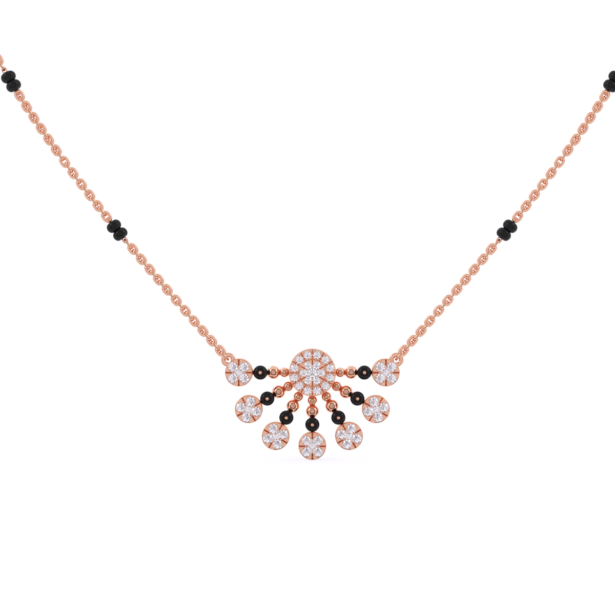 Lab Grown Cluster Diamond Mangalsutra